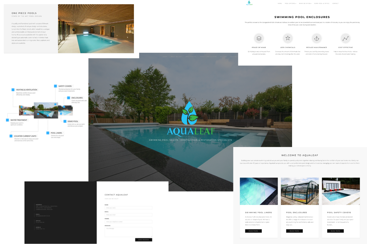 Aqualeaf website design elements
