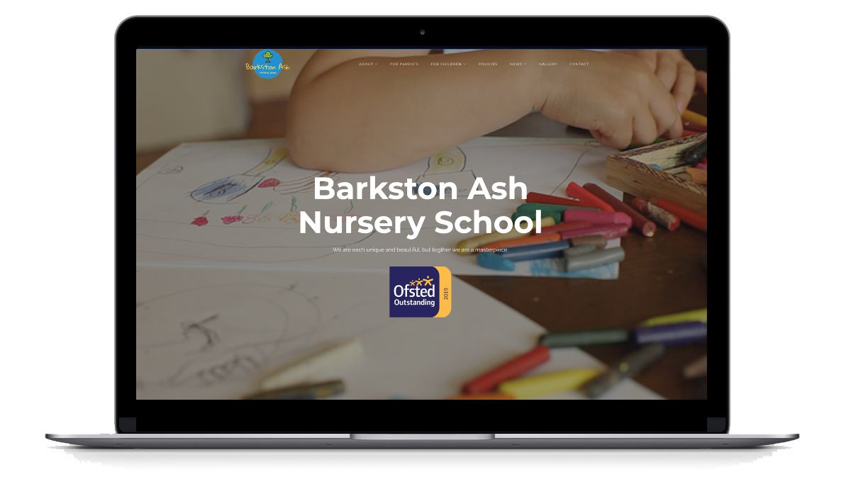Barkston Ash Nursery School wesbite desktop